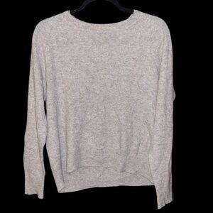Vince Cashmere and Linen Thin Knit Sweater in Light Grey Size Small